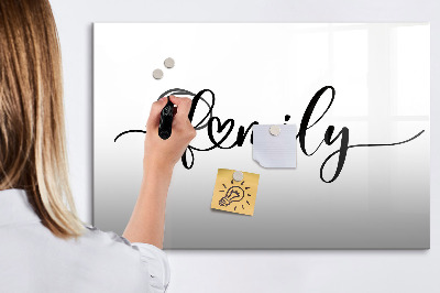Beschreibbare magnettafel Familieninschrift
