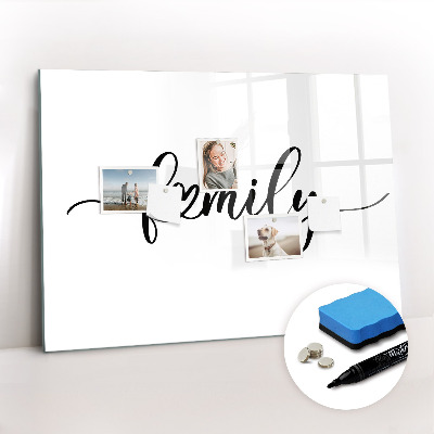 Beschreibbare magnettafel Familieninschrift