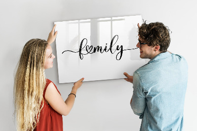Beschreibbare magnettafel Familieninschrift
