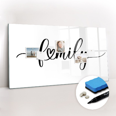 Beschreibbare magnettafel Familieninschrift