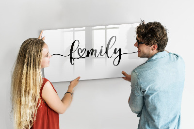 Beschreibbare magnettafel Familieninschrift