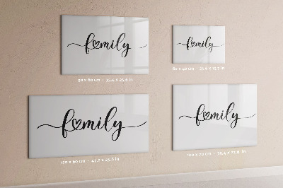 Beschreibbare magnettafel Familieninschrift