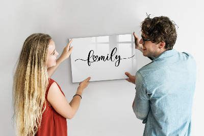 Beschreibbare magnettafel Familieninschrift