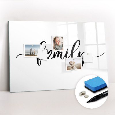 Beschreibbare magnettafel Familieninschrift