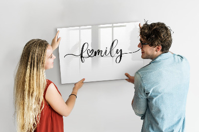 Beschreibbare magnettafel Familieninschrift