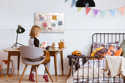 Magnettafel mit Marker Pfingstrosenblüten