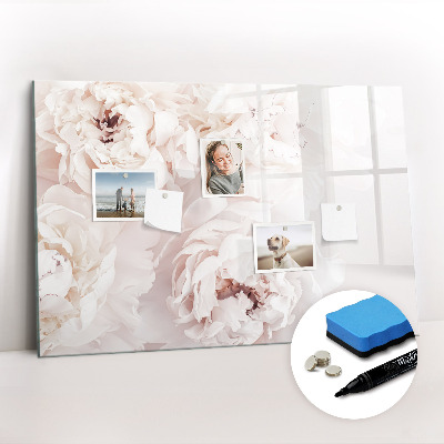 Beschreibbare magnettafel Pfingstrosenblüten