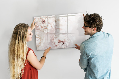 Beschreibbare magnettafel Pfingstrosenblüten