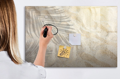 Beschreibbare magnettafel Der Schatten einer Palme im Sand