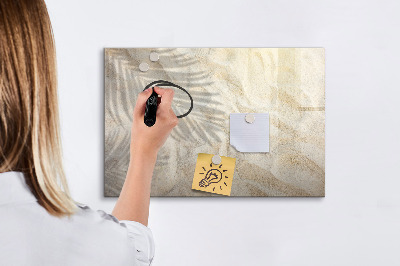 Beschreibbare magnettafel Der Schatten einer Palme im Sand