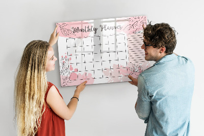 Beschreibbare magnettafel küche Rosa Monatsplaner
