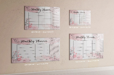 Beschreibbare magnettafel küche Rosa Monatsplaner