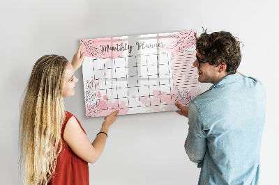 Beschreibbare magnettafel küche Rosa Monatsplaner