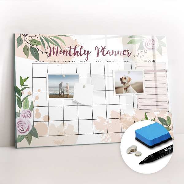 Beschreibbare magnettafel Rosenplaner