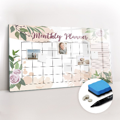 Beschreibbare magnettafel Rosenplaner