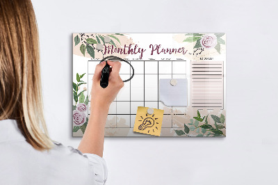 Beschreibbare magnettafel Rosenplaner