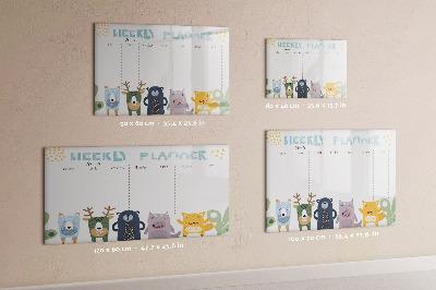 Beschreibbare magnettafel Wochenplaner für Kinder