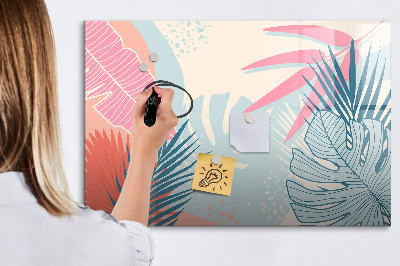 Beschreibbare magnettafel küche Pastellblätter