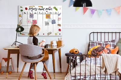 Magnettafel mit Marker Wöchentliches Menü