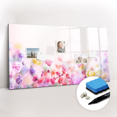 Beschreibbare magnettafel Blumen auf der Wiese