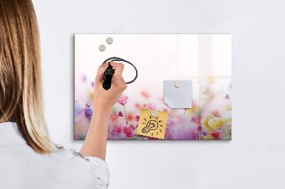 Beschreibbare magnettafel Blumen auf der Wiese