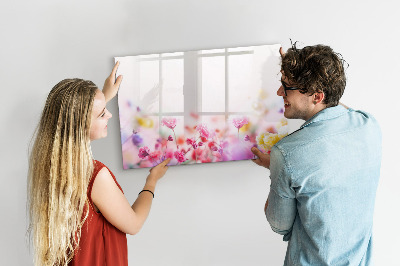 Beschreibbare magnettafel Blumen auf der Wiese