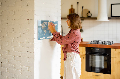 Beschreibbare magnettafel küche Vintage-Weltkarte