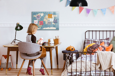 Beschreibbare magnettafel küche Vintage-Weltkarte