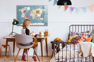 Beschreibbare magnettafel küche Vintage-Weltkarte