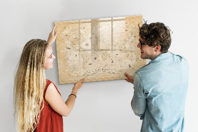 Beschreibbare magnettafel Vintage-Weltkarte