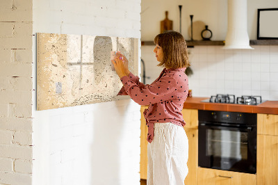 Beschreibbare magnettafel Vintage-Weltkarte