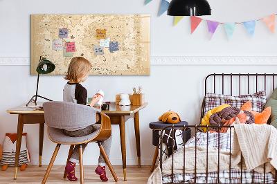 Magnettafel mit Marker Vintage-Weltkarte