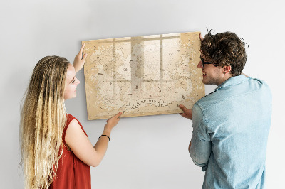 Beschreibbare magnettafel Vintage-Weltkarte