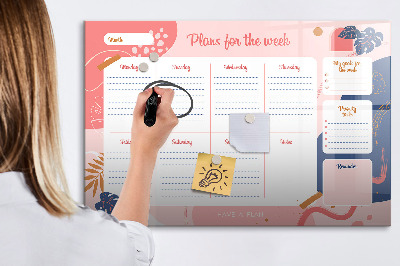 Beschreibbare magnettafel Wochenplaner