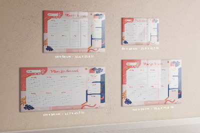Beschreibbare magnettafel Wochenplaner