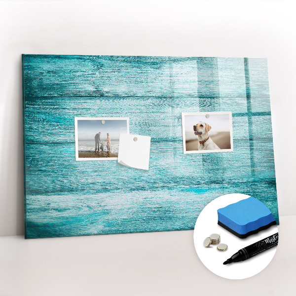 Beschreibbare magnettafel Blaues Altholz
