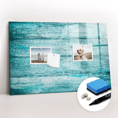 Beschreibbare magnettafel Blaues Altholz