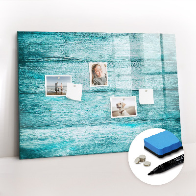 Beschreibbare magnettafel Blaues Altholz