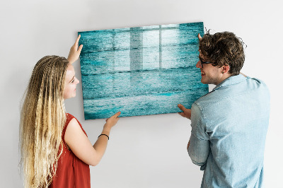 Beschreibbare magnettafel Blaues Altholz