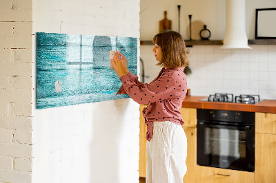 Beschreibbare magnettafel Blaues Altholz