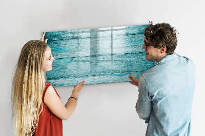 Beschreibbare magnettafel Blaues Altholz