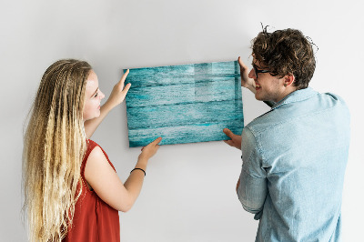Beschreibbare magnettafel Blaues Altholz