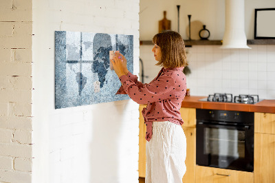 Beschreibbare magnettafel küche Gemalte Weltkarte