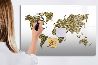 Beschreibbare magnettafel küche Weltkarte