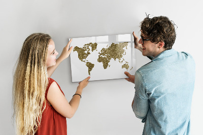 Beschreibbare magnettafel küche Weltkarte