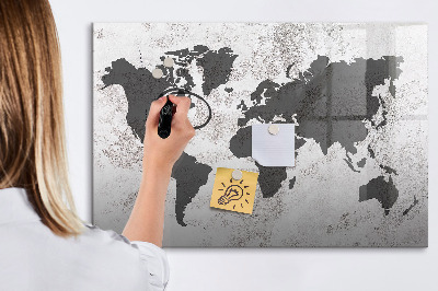 Beschreibbare magnettafel Konkrete Weltkarte