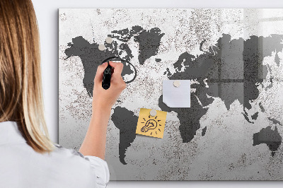 Beschreibbare magnettafel Konkrete Weltkarte
