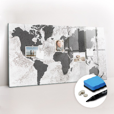 Beschreibbare magnettafel Konkrete Weltkarte