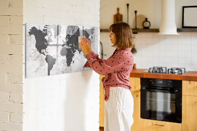 Beschreibbare magnettafel Konkrete Weltkarte