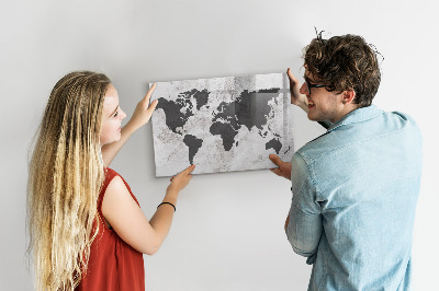 Beschreibbare magnettafel Konkrete Weltkarte